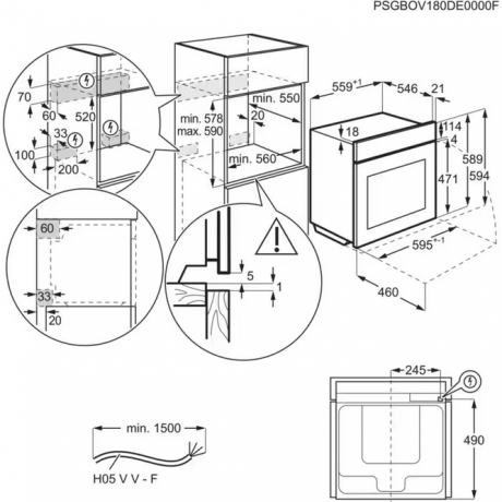 AEG BPE748380B Εντοιχιζόμενος Φούρνος με Πυρολυτικό Καθαρισμό Μαύρο A++